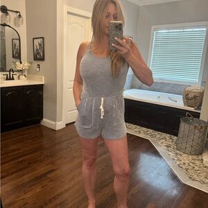 Striped Blue and White Romper